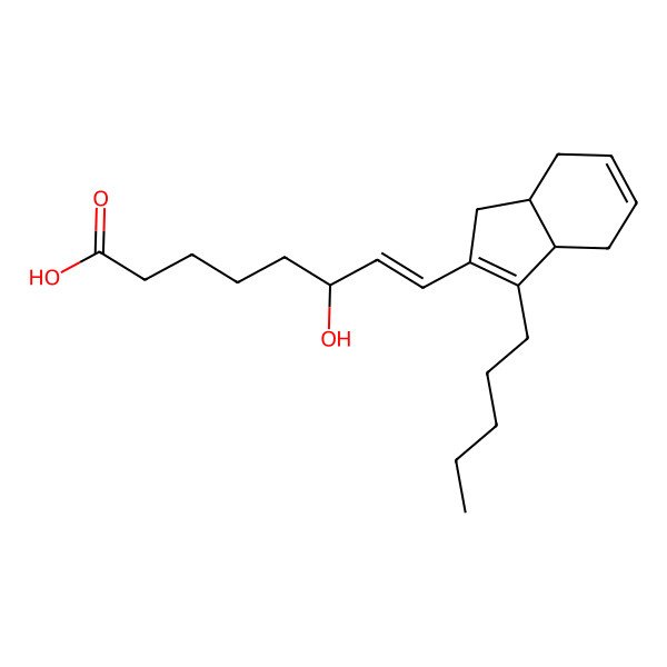 2D Structure of (E,6R)-8-[(3aS,7aR)-3-pentyl-3a,4,7,7a-tetrahydro-1H-inden-2-yl]-6-hydroxyoct-7-enoic acid
