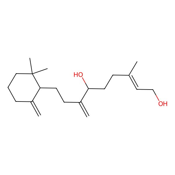 2D Structure of (E,6R)-9-[(1S)-2,2-dimethyl-6-methylidenecyclohexyl]-3-methyl-7-methylidenenon-2-ene-1,6-diol