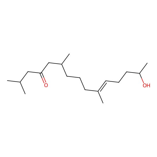 2D Structure of (E,6R,14S)-14-hydroxy-2,6,10-trimethylpentadec-10-en-4-one