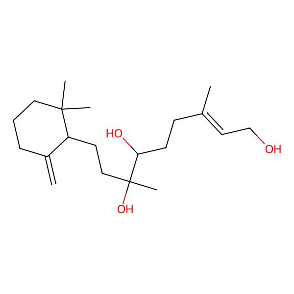 2D Structure of (E,6R,7S)-9-[(1S)-2,2-dimethyl-6-methylidenecyclohexyl]-3,7-dimethylnon-2-ene-1,6,7-triol