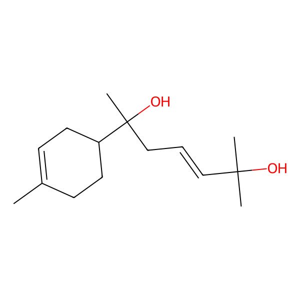 2D Structure of (E,6S)-2-methyl-6-[(1R)-4-methylcyclohex-3-en-1-yl]hept-3-ene-2,6-diol