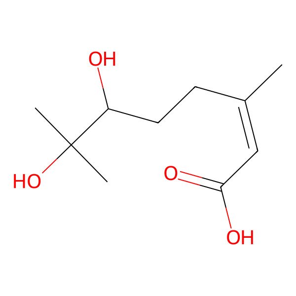 2D Structure of (E,6S)-6,7-dihydroxy-3,7-dimethyloct-2-enoic acid