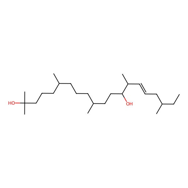 2D Structure of (E,6S,10R,13R,14S,18S)-2,6,10,14,18-pentamethylicos-15-ene-2,13-diol 2D Structure of (E,6S,10R,13R,14S,18S)-2,6,10,14,18-pentamethylicos-15-ene-2,13-diol