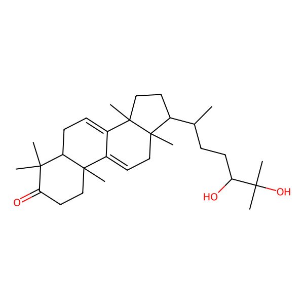 2D Structure of (10S,13R,14R,17R)-17-[(2R,5S)-5,6-dihydroxy-6-methylheptan-2-yl]-4,4,10,13,14-pentamethyl-1,2,5,6,12,15,16,17-octahydrocyclopenta[a]phenanthren-3-one