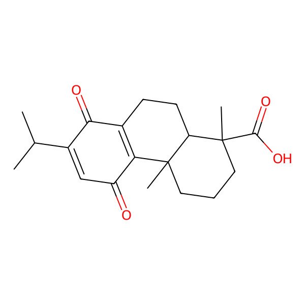 2D Structure of (1S,4aS,10aR)-1,4a-dimethyl-5,8-dioxo-7-propan-2-yl-2,3,4,9,10,10a-hexahydrophenanthrene-1-carboxylic acid