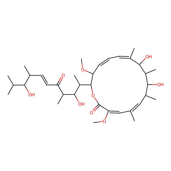 2D Structure of 16-(3,9-Dihydroxy-4,8,10-trimethyl-5-oxoundec-6-en-2-yl)-8,10-dihydroxy-3,15-dimethoxy-5,7,9,11-tetramethyl-1-oxacyclohexadeca-3,5,11,13-tetraen-2-one