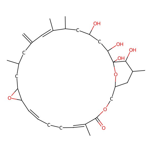 2D Structure of (5E,9E,18E)-22,24,25,26-tetrahydroxy-5,15,19,20,27-pentamethyl-17-methylidene-3,12,29-trioxatricyclo[23.3.1.011,13]nonacosa-5,9,18-trien-4-one