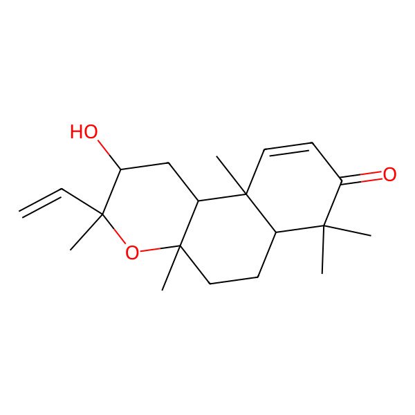 2D Structure of (2R,3R,4aS,6aS,10aR,10bS)-3-ethenyl-2-hydroxy-3,4a,7,7,10a-pentamethyl-1,2,5,6,6a,10b-hexahydrobenzo[f]chromen-8-one
