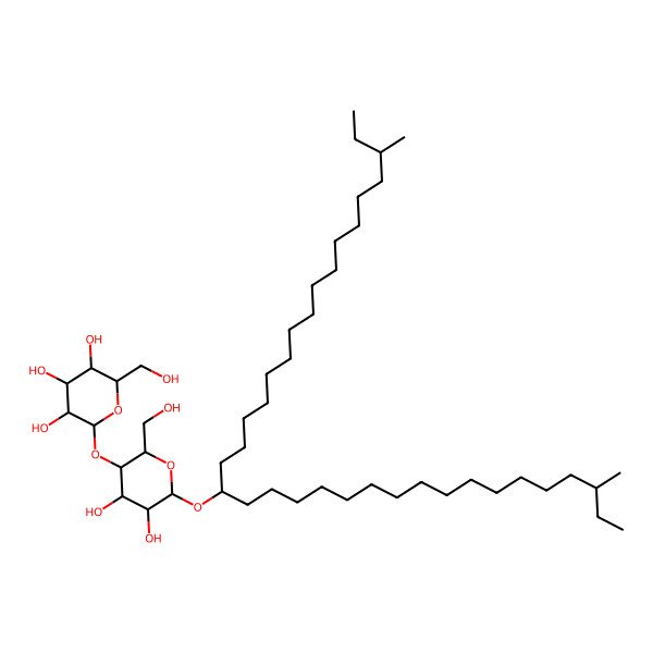 2D Structure of (3S,4S,5S,6S)-2-[(2S,3R,4R,5S,6R)-6-(3,33-dimethylpentatriacontan-18-yloxy)-4,5-dihydroxy-2-(hydroxymethyl)oxan-3-yl]oxy-6-(hydroxymethyl)oxane-3,4,5-triol