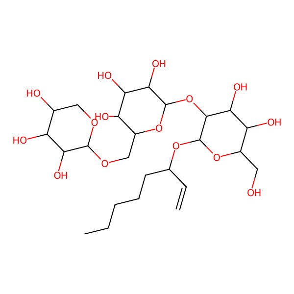 2D Structure of 2-[4,5-Dihydroxy-6-(hydroxymethyl)-2-oct-1-en-3-yloxyoxan-3-yl]oxy-6-[(3,4,5-trihydroxyoxan-2-yl)oxymethyl]oxane-3,4,5-triol