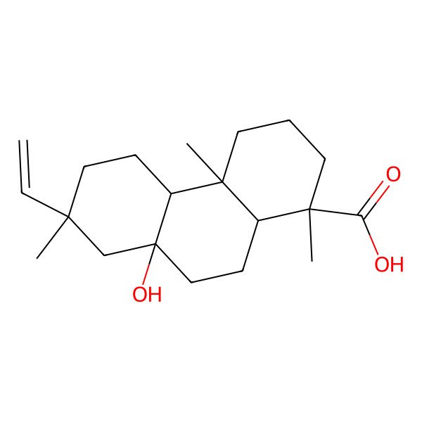 2D Structure of 7-Ethenyl-8a-hydroxy-1,4a,7-trimethyl-2,3,4,4b,5,6,8,9,10,10a-decahydrophenanthrene-1-carboxylic acid