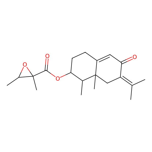 2D Structure of [(1R,2R,8aR)-1,8a-dimethyl-6-oxo-7-propan-2-ylidene-2,3,4,8-tetrahydro-1H-naphthalen-2-yl] (2S,3R)-2,3-dimethyloxirane-2-carboxylate