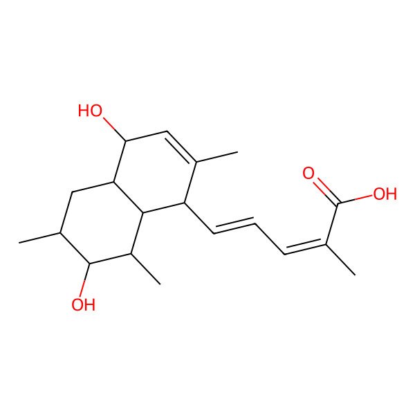 2D Structure of 5-(4,7-Dihydroxy-2,6,8-trimethyl-1,4,4a,5,6,7,8,8a-octahydronaphthalen-1-yl)-2-methylpenta-2,4-dienoic acid