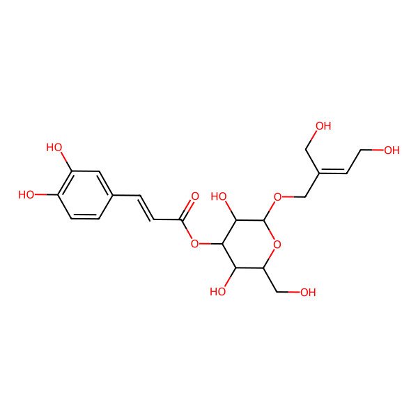 2D Structure of [(2R,3R,4R,5R,6R)-3,5-dihydroxy-2-[(E)-4-hydroxy-2-(hydroxymethyl)but-2-enoxy]-6-(hydroxymethyl)oxan-4-yl] (E)-3-(3,4-dihydroxyphenyl)prop-2-enoate