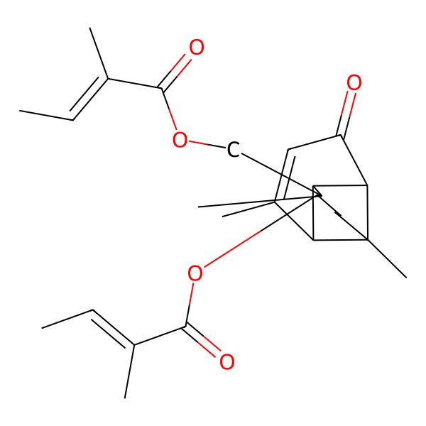 2D Structure of [3,7,9-Trimethyl-4-(2-methylbut-2-enoyloxy)-11-oxo-3-tricyclo[5.4.0.02,8]undec-9-enyl]methyl 2-methylbut-2-enoate