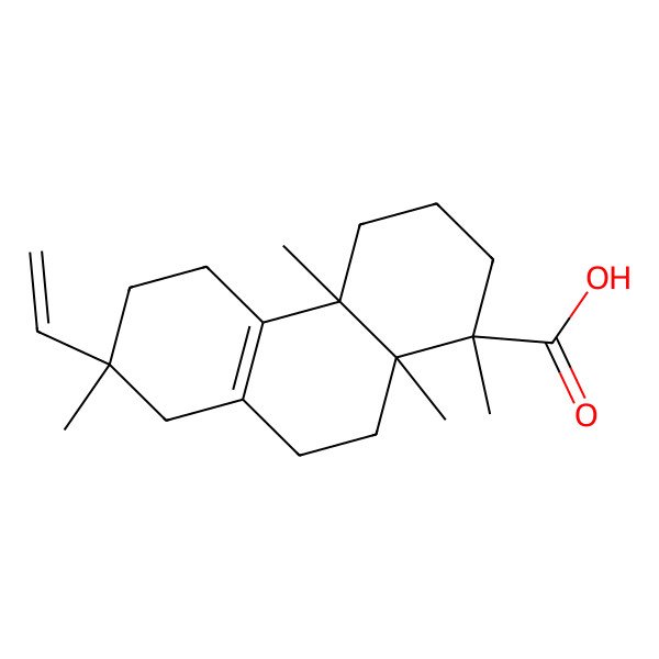 2D Structure of (1R,4aR,7S,10aR)-7-ethenyl-1,4a,7,10a-tetramethyl-2,3,4,5,6,8,9,10-octahydrophenanthrene-1-carboxylic acid 2D Structure of (1R,4aR,7S,10aR)-7-ethenyl-1,4a,7,10a-tetramethyl-2,3,4,5,6,8,9,10-octahydrophenanthrene-1-carboxylic acid