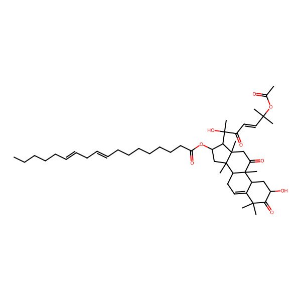 2D Structure of [17-(6-acetyloxy-2-hydroxy-6-methyl-3-oxohept-4-en-2-yl)-2-hydroxy-4,4,9,13,14-pentamethyl-3,11-dioxo-2,7,8,10,12,15,16,17-octahydro-1H-cyclopenta[a]phenanthren-16-yl] octadeca-9,12-dienoate