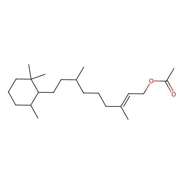 2D Structure of [(E,7R)-3,7-dimethyl-9-[(1S,6S)-2,2,6-trimethylcyclohexyl]non-2-enyl] acetate