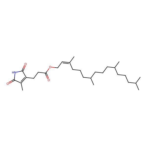 2D Structure of [(E,7R,11R)-3,7,11,15-tetramethylhexadec-2-enyl] 3-(4-methyl-2,5-dioxopyrrol-3-yl)propanoate