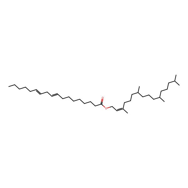 2D Structure of [(E,7R,11R)-3,7,11,15-tetramethylhexadec-2-enyl] (9Z,12Z)-octadeca-9,12-dienoate