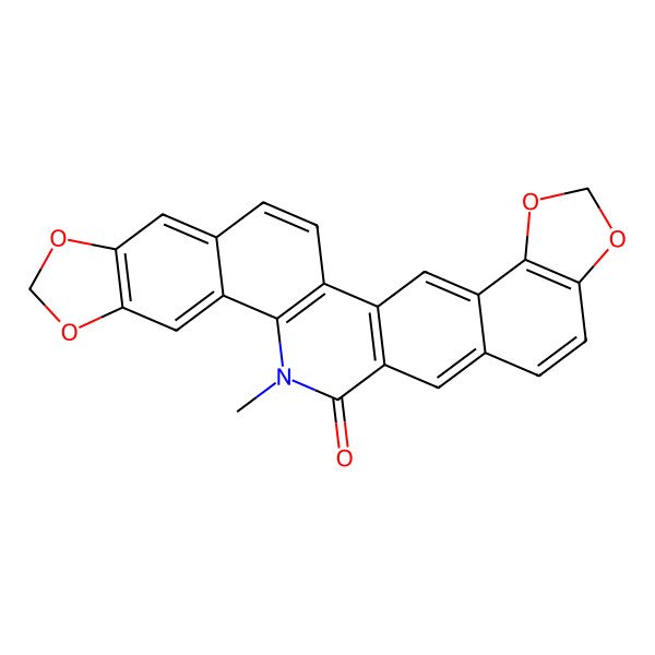2D Structure of 16-Methyl-6,8,21,23-tetraoxa-16-azaheptacyclo[15.11.0.02,14.04,12.05,9.018,26.020,24]octacosa-1(17),2(14),3,5(9),10,12,18,20(24),25,27-decaen-15-one