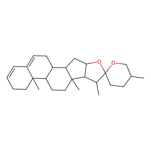 2D Structure of (1R,2S,4R,5'S,6S,7R,8S,9R,12S,13R)-5',7,9,13-tetramethylspiro[5-oxapentacyclo[10.8.0.02,9.04,8.013,18]icosa-16,18-diene-6,2'-oxane]