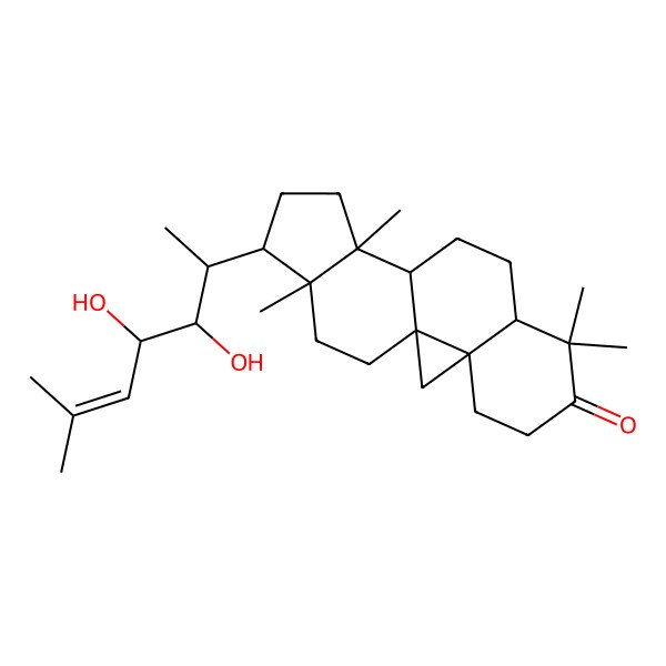2D Structure of (1S,3R,8R,11S,12S,15R,16R)-15-[(2S,3S,4S)-3,4-dihydroxy-6-methylhept-5-en-2-yl]-7,7,12,16-tetramethylpentacyclo[9.7.0.01,3.03,8.012,16]octadecan-6-one