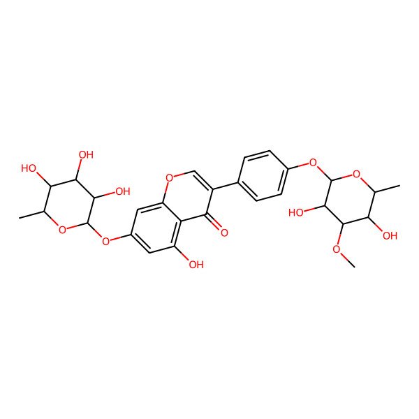 2D Structure of 3-[4-(3,5-Dihydroxy-4-methoxy-6-methyloxan-2-yl)oxyphenyl]-5-hydroxy-7-(3,4,5-trihydroxy-6-methyloxan-2-yl)oxychromen-4-one