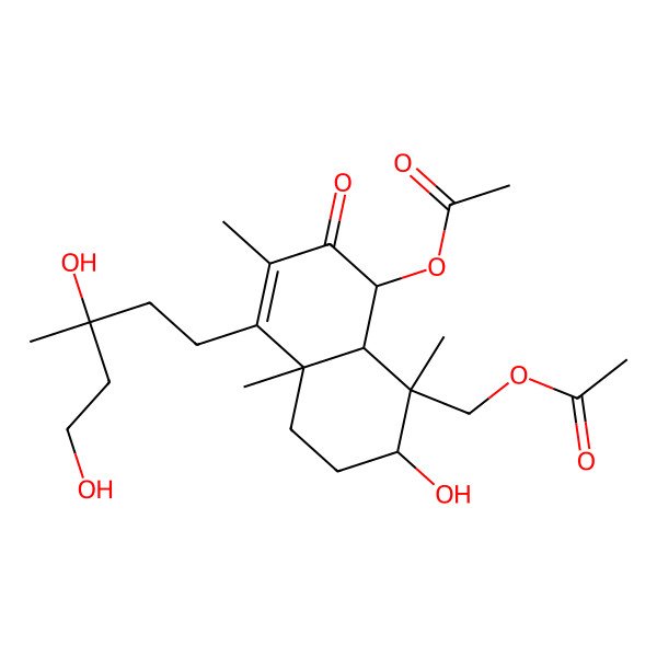 2D Structure of [(1S,2R,4aS,8S,8aR)-8-acetyloxy-5-(3,5-dihydroxy-3-methylpentyl)-2-hydroxy-1,4a,6-trimethyl-7-oxo-3,4,8,8a-tetrahydro-2H-naphthalen-1-yl]methyl acetate