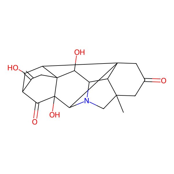 2D Structure of (1S,5S,8S,9R,11R,14S,15S,16R,17R,18S,19R)-9,15,19-trihydroxy-5-methyl-12-methylidene-7-azaheptacyclo[9.6.2.01,8.05,17.07,16.09,14.014,18]nonadecane-3,10-dione