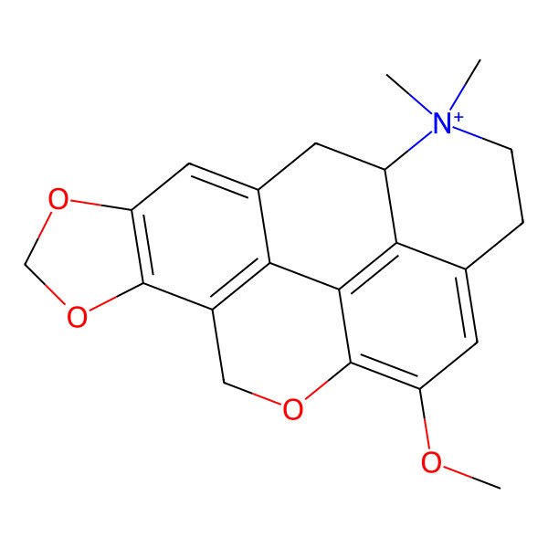 2D Structure of 12-Methoxy-17,17-dimethyl-4,6,10-trioxa-17-azoniahexacyclo[16.3.1.03,7.08,21.011,20.014,19]docosa-1,3(7),8(21),11,13,19-hexaene