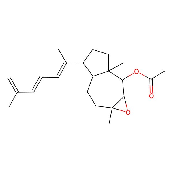 2D Structure of [(1aS,2S,2aS,5R,5aS,7aR)-2a,7a-dimethyl-5-[(2E,4E)-6-methylhepta-2,4,6-trien-2-yl]-1a,2,3,4,5,5a,6,7-octahydroazuleno[5,6-b]oxiren-2-yl] acetate