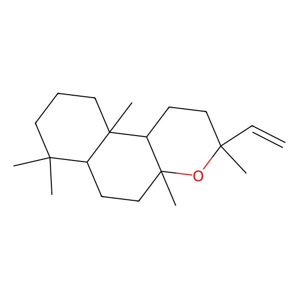 2D Structure of (3S,4aS,6aR,10aR,10bS)-3-ethenyl-3,4a,7,7,10a-pentamethyl-2,5,6,6a,8,9,10,10b-octahydro-1H-benzo[f]chromene