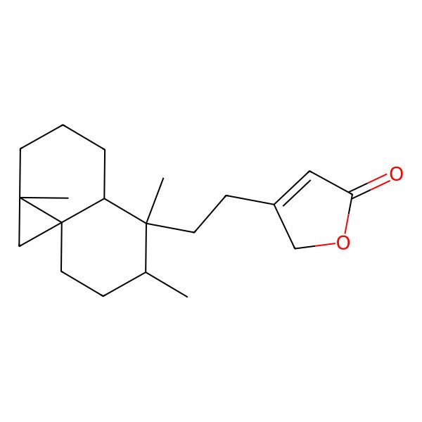2D Structure of 3-[2-[(1aS,4aR,5S,6R,8aS)-1a,5,6-trimethyl-1,2,3,4,4a,6,7,8-octahydrocyclopropa[e]naphthalen-5-yl]ethyl]-2H-furan-5-one