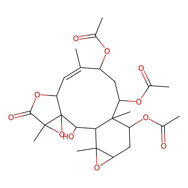 2D Structure of [(1S,2S,3R,5R,8S,9Z,11R,13S,14S,15S,17S,19R)-13,15-diacetyloxy-2-hydroxy-5,10,14,19-tetramethyl-6-oxo-4,7,18-trioxapentacyclo[12.5.0.03,5.03,8.017,19]nonadec-9-en-11-yl] acetate