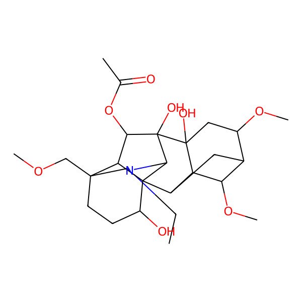 2D Structure of [11-Ethyl-8,9,16-trihydroxy-4,6-dimethoxy-13-(methoxymethyl)-11-azahexacyclo[7.7.2.12,5.01,10.03,8.013,17]nonadecan-18-yl] acetate