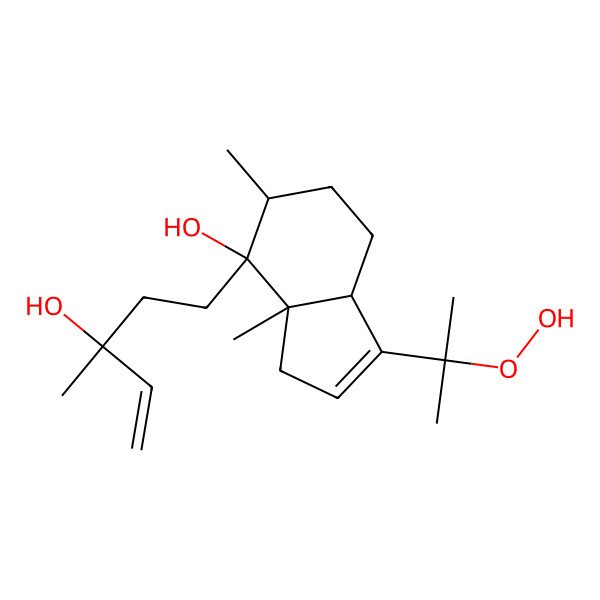 2D Structure of (3aR,4S,5S)-1-(2-hydroperoxypropan-2-yl)-4-[(3R)-3-hydroxy-3-methylpent-4-enyl]-3a,5-dimethyl-5,6,7,7a-tetrahydro-3H-inden-4-ol