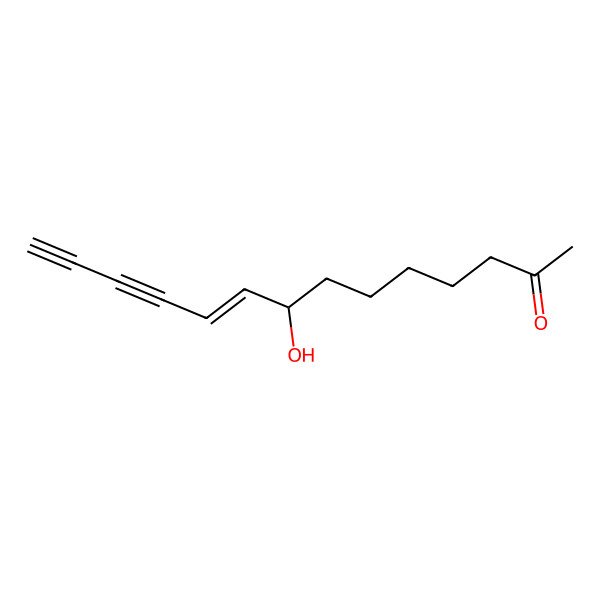 2D Structure of (E,8R)-8-hydroxytetradec-9-en-11,13-diyn-2-one
