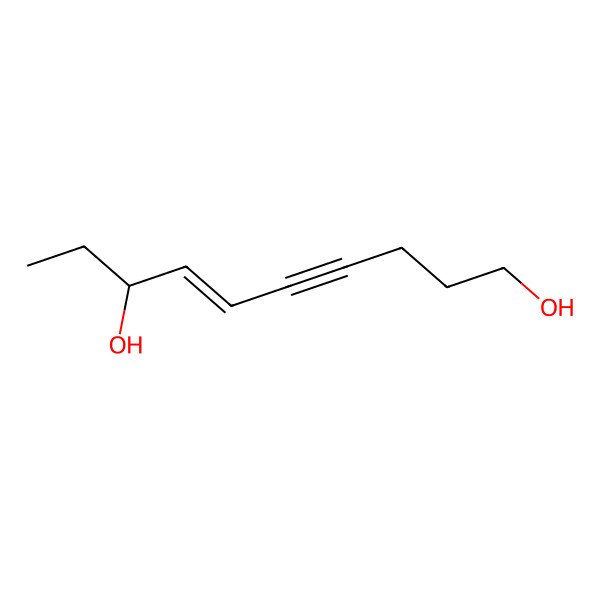 2D Structure of (E,8R)-dec-6-en-4-yne-1,8-diol