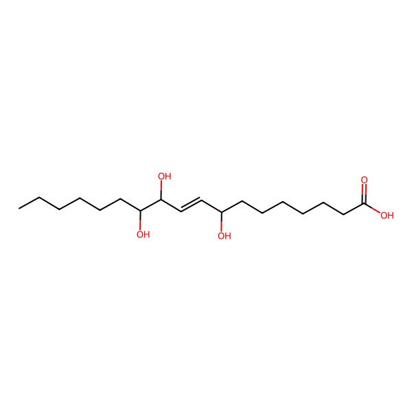 2D Structure of (E,8R,11S,12S)-8,11,12-trihydroxyoctadec-9-enoic acid