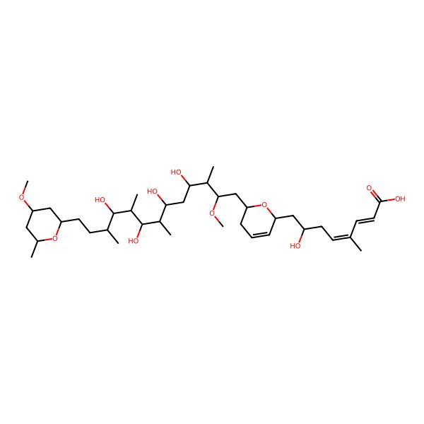 2D Structure of (2E,4E,7S)-7-hydroxy-4-methyl-8-[(2S,6S)-2-[(2S,3S,4S,6R,7S,8S,9S,10S,11S)-4,6,8,10-tetrahydroxy-2-methoxy-13-[(2S,4R,6S)-4-methoxy-6-methyloxan-2-yl]-3,7,9,11-tetramethyltridecyl]-3,6-dihydro-2H-pyran-6-yl]octa-2,4-dienoic acid