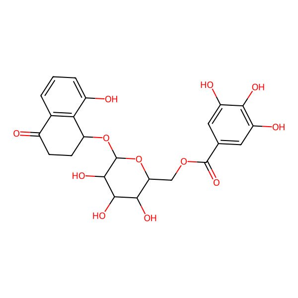 2D Structure of [3,4,5-trihydroxy-6-[(8-hydroxy-4-oxo-2,3-dihydro-1H-naphthalen-1-yl)oxy]oxan-2-yl]methyl 3,4,5-trihydroxybenzoate