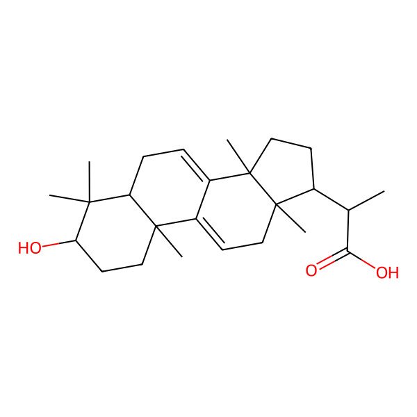 2D Structure of 2-(3-hydroxy-4,4,10,13,14-pentamethyl-2,3,5,6,12,15,16,17-octahydro-1H-cyclopenta[a]phenanthren-17-yl)propanoic acid