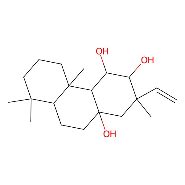 2D Structure of (2S,3S,4S,4aS,4bS,8aS,10aR)-2-ethenyl-2,4b,8,8-tetramethyl-1,3,4,4a,5,6,7,8a,9,10-decahydrophenanthrene-3,4,10a-triol 2D Structure of (2S,3S,4S,4aS,4bS,8aS,10aR)-2-ethenyl-2,4b,8,8-tetramethyl-1,3,4,4a,5,6,7,8a,9,10-decahydrophenanthrene-3,4,10a-triol