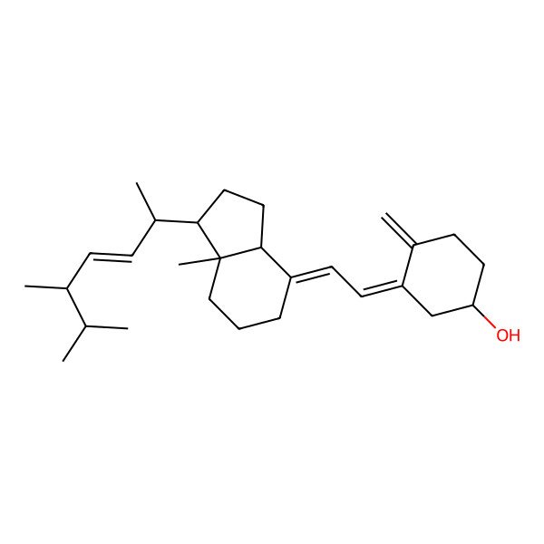 2D Structure of (S,Z)-3-((E)-2-((1R,3aS,7aR)-1-((2R,5R,E)-5,6-dimethylhept-3-en-2-yl)-7a-methyldihydro-1H-inden-4(2H,5H,6H,7H,7aH)-ylidene)ethylidene)-4-methylenecyclohexanol