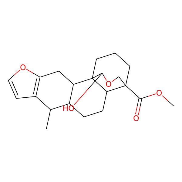 2D Structure of Methyl 17-hydroxy-9-methyl-5,16-dioxapentacyclo[12.3.3.01,13.02,10.04,8]icosa-4(8),6-diene-14-carboxylate