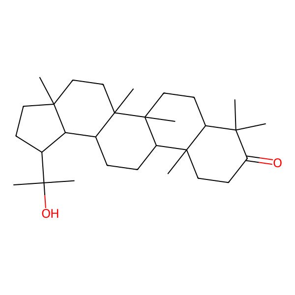 2D Structure of 1-(2-hydroxypropan-2-yl)-3a,5a,5b,8,8,11a-hexamethyl-2,3,4,5,6,7,7a,10,11,11b,12,13,13a,13b-tetradecahydro-1H-cyclopenta[a]chrysen-9-one