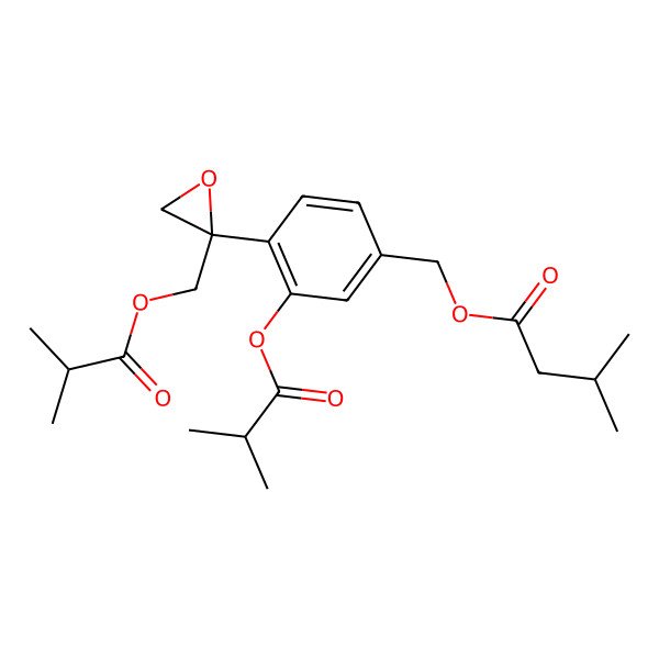 2D Structure of [3-(2-Methylpropanoyloxy)-4-[2-(2-methylpropanoyloxymethyl)oxiran-2-yl]phenyl]methyl 3-methylbutanoate