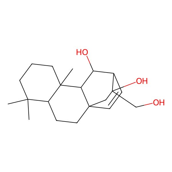 2D Structure of (1R,4S,9R,10R,11S,12S,13S)-13-(hydroxymethyl)-5,5,9-trimethyltetracyclo[10.2.2.01,10.04,9]hexadec-15-ene-11,13-diol