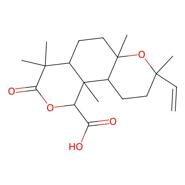 2D Structure of 8-ethenyl-4,4,6a,8,10b-pentamethyl-3-oxo-4a,5,6,9,10,10a-hexahydro-1H-pyrano[3,4-f]chromene-1-carboxylic acid